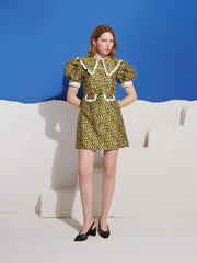 Olive Jacquard ミニワンピース