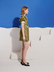 Olive Jacquard Mini Dress Black / Z