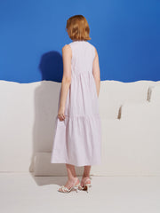 Wave Stripe Bow Maxi Dress Baby Pink / Z