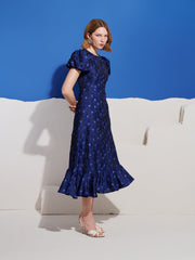 Azure Jacquard Midi Dress Cobalt Blue / Z