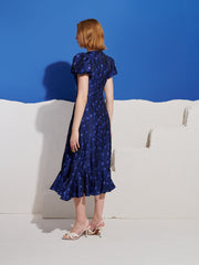 Azure Jacquard Midi Dress Cobalt Blue / Z
