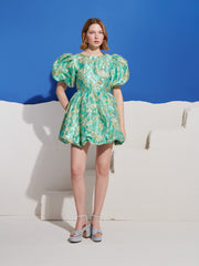 Pistachio Jacquard ミニワンピース