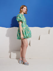 Pistachio Jacquard Mini Dress Green / Z