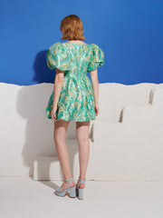Pistachio Jacquard Mini Dress Green / Z