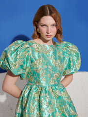 Pistachio Jacquard Mini Dress Green / Z