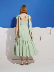 Caper Stripe Maxi Dress Pastel Green / Z