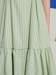 Caper Stripe Maxi Dress Pastel Green / Z