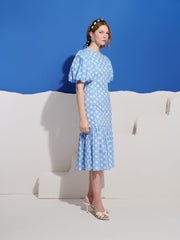 Seaglass Spot Midi Dress Baby Blue / Z
