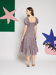 Vence Check Bow Midi Dress Baby Pink, Black / Z
