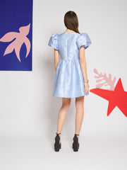 Adele Bow Mini Dress Cornflower Blue / Z