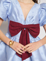 Adele Bow Mini Dress Cornflower Blue / Z