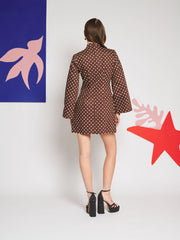Arles Polka Dot Mini Dress Chocolate Brown / Z