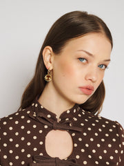 Arles Polka Dot Mini Dress Chocolate Brown / Z