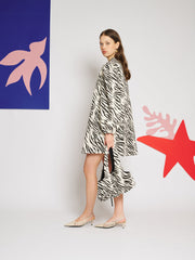 Nuit Zebra Mini Dress Black & White / Z