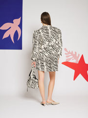 Nuit Zebra Mini Dress Black & White / Z