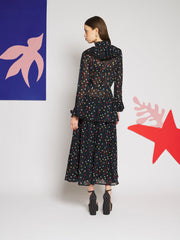 Elodie Spot Chiffon マキシワンピース