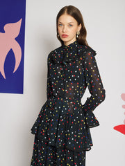 Elodie Spot Chiffon マキシワンピース