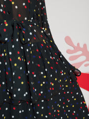 Elodie Spot Chiffon マキシワンピース