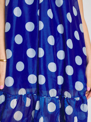 Marine Spot Organza Maxi Dress Royal Blue / Z