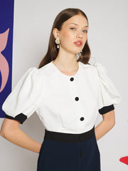 Bastien Colour Block Mini Dress Ivory, Deep Blue / Z