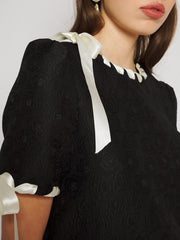 Camille Jacquard Mini Dress Black / Z