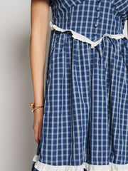 Celeste Check Maxi Dress Grey Blue / Z