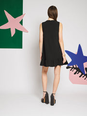Rayon Applique Mini Dress Black / Z