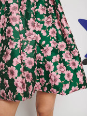 Colette Jacquard Bubble Dress Pink, Green / Z