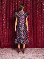 Fortunes Jacquard Midi Dress Fushia, Black / Z