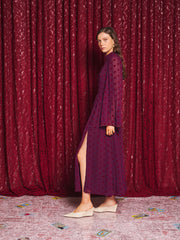 Destiny Spot Maxi Dress Burgundy Red / Z