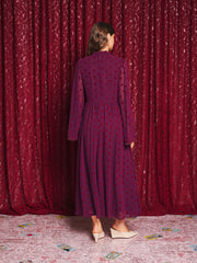 Destiny Spot Maxi Dress Burgundy Red / Z