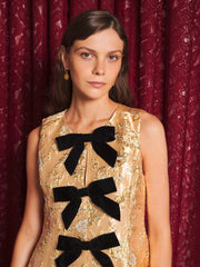 Lyra Bow Mini Dress Yellow Gold / Z