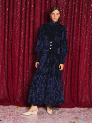 Spellbound Velvet Maxi Dress Dark Navy Blue / Z