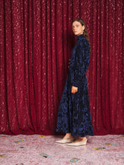 Spellbound Velvet Maxi Dress Dark Navy Blue / Z