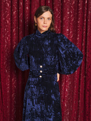Spellbound Velvet Maxi Dress Dark Navy Blue / Z
