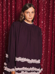 Whisper Lace Trim ミニワンピース