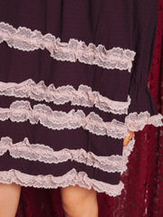 Whisper Lace Trim ミニワンピース