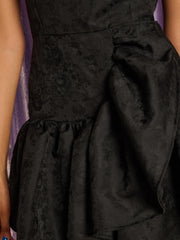 Krystle Jacquard Ruffle Mini Dress Black / Z
