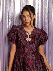 Estate Jacquard Mini Dress Red, Black / Z