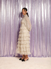 Valance Spot Maxi Dress Pearl Ivory / Z