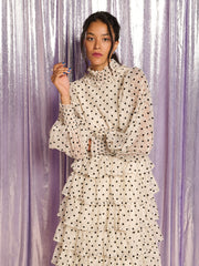 Valance Spot Maxi Dress Pearl Ivory / Z