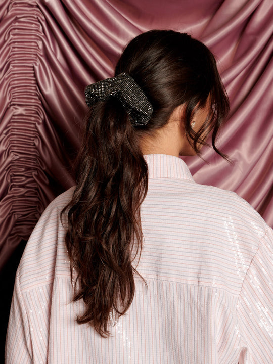 Lola Embellished Scrunchie Onyx Black / Z