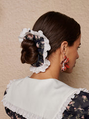 Eclipse Ditsy Scrunchie Dark Navy Blue / Z