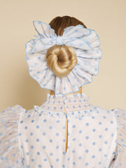 Stipple Spot Scrunchie Blue Spot & White / Z