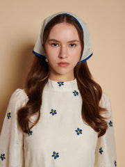 Livia Embroidered Heavy Scarf Soft White / Z