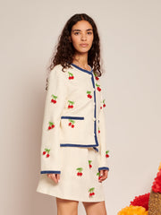 Esperanza Embellished Tweed Jacket Pearl Ivory / Z