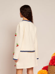 Esperanza Embellished Tweed Jacket Pearl Ivory / Z