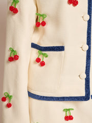 Esperanza Embellished Tweed Jacket Pearl Ivory / Z