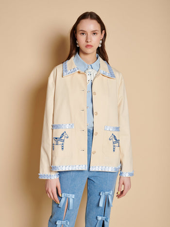 Larsson Applique Jacket Ivory Cream / Z