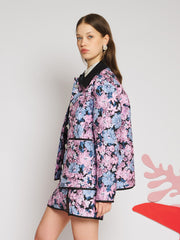 Floral Canvas Jacquard Jacket Blue, Pink, Black / Z